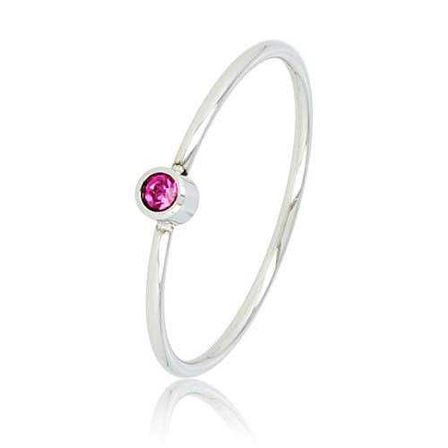 My Bendel - Schöner silberner Ring mit fuchsia Zirkonia Glasstein- Ringe für Damen - Bleibt schön und Verfärbt nicht - Aussagekräftigen Steinringe - Silber und Gold - mit Luxuriösen Geschenkverpackung von My Bendel