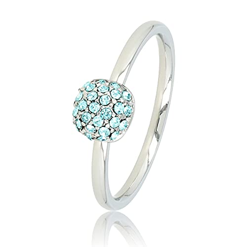 My Bendel - Schöner silberner Ring mit wasseblau Glassteine- Stylischer Ringe für Damen - Bleibt schön und Verfärbt nicht - Stapeln Ringe - mit Luxuriösen Geschenkverpackung von My Bendel