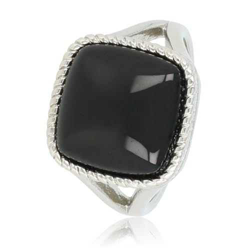 My Bendel Siegelring Silber mit Onyx Edelstein- Stylischer Ringe für Damen mit echtem Edelstein - Bleibt schön und Verfärbt Nicht - Stapeln Ringe - mit Luxuriösen Geschenkverpackung von My Bendel