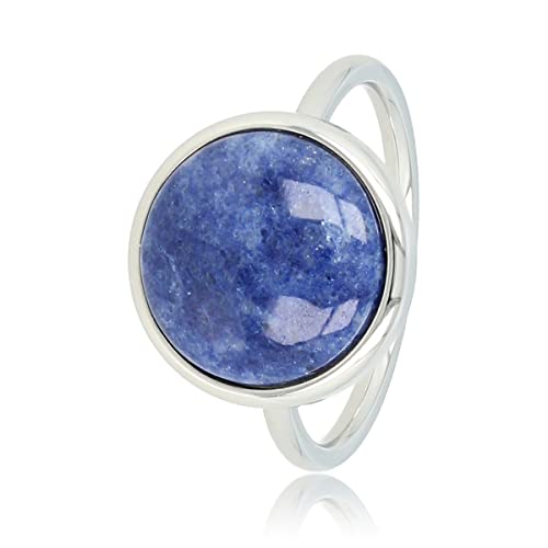 My Bendel - Silberring mit Lapiz Lazuli Edelstein- Stylischer Ringe für Damen mit echtem Edelstein - Bleibt schön und Verfärbt nicht - Stapeln Ringe - mit Luxuriösen Geschenkverpackung von My Bendel