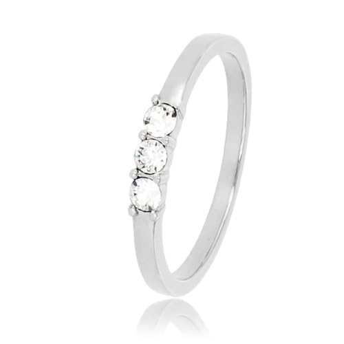 My Bendel - Silberring mit Swarovski-Steinen- Stylischer Ring für Damen mit Swarovski-Steinen - Bleibt schön und Verfärbt nicht - Stapeln Ringe - mit Luxuriösen Geschenkverpackung von My Bendel