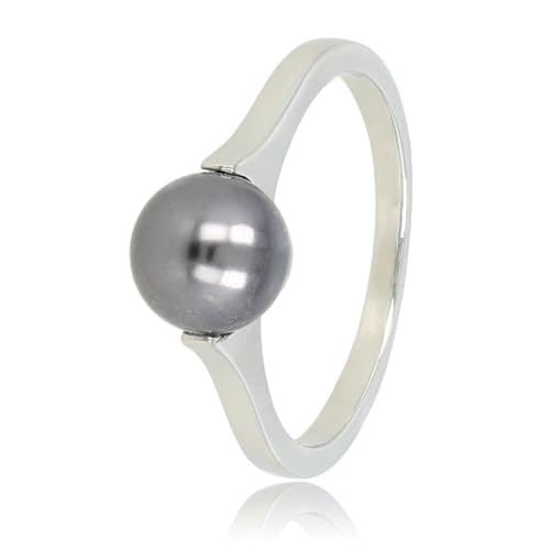 My Bendel - Ring Silber mit großer schwarzer Perle- Stylischer Ring für Damen mit großer Perle - Bleibt schön und Verfärbt nicht - Stapeln Ringe - mit Luxuriösen Geschenkverpackung von My Bendel