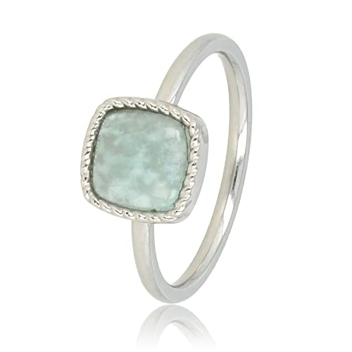 My Bendel Kleiner Siegelring mit Amazonit-Edelstein- Stylischer Ringe für Damen mit echtem Edelstein - Bleibt schön und Verfärbt Nicht - Stapeln Ringe - mit Luxuriösen Geschenkverpackung von My Bendel