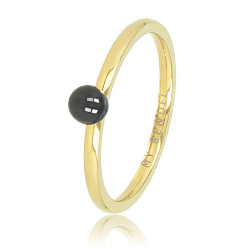 My Bendel - Stapelbarer Ring - Gold - Schwarz- Eleganter Ring mit Keramik für Frauen - Verfärbt nicht und bleibt schön - mit Luxuriösen Geschenkverpackung von My Bendel