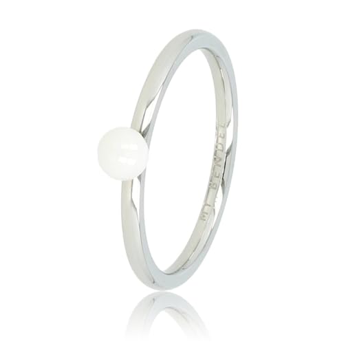 My Bendel - Stapelbarer Ring - Silber - Weiß- Eleganter Ring mit schönem Design für Frauen - Verfärbt nicht - mit Luxuriösen Geschenkverpackung von My Bendel
