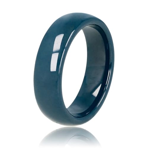 My Bendel - Unzerbrechlicher Keramikring blau 6 mm- Keramikring für Frauen - Ring ist unzerbrechlich und verfärbt sich nicht - Bleibt glänzend und krazt nicht - mit Luxuriösen Geschenkverpackung von My Bendel