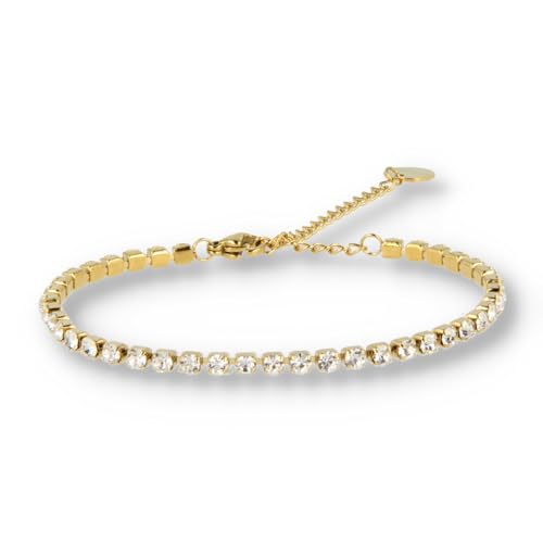 My Bendel - Tennisarmband Gold mit weißem Zirkoniumdioxid- Armband für Frauen - Feines einstellbares Armband mit Steine - Verfärbt nicht - mit Luxuriösen Geschenkverpackung von My Bendel