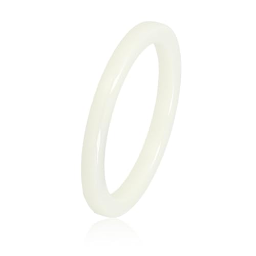 My Bendel Unzerbrechlicher schmaler weißer Keramikring 2 mm- Keramikring - für Damen - 2mm schmal - unzerbrechlich - Ring ist unzerbrechlich und verfärbt Sich Nicht - Bleibt glänzend und krazt Nicht von My Bendel
