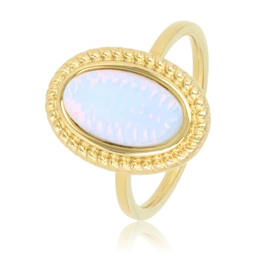 My Bendel - Vintage Ring Gold mit Quarzstein- Stylischer Ringe für Damen - Bleibt schön und Verfärbt nicht - Stapeln Ringe - mit Luxuriösen Geschenkverpackung von My Bendel