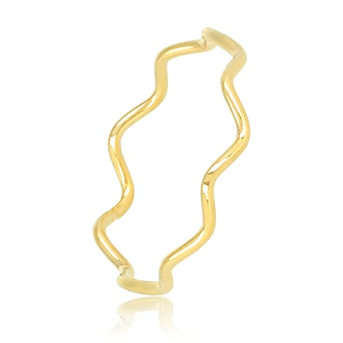 My Bendel - Welliger Stapelring-Gold- Stylischer Ringe für Damen - Bleibt schön und Verfärbt Nicht - Stapeln Ringe - mit Luxuriösen Geschenkverpackung von My Bendel