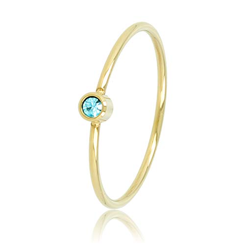 My Bendel - Wunderschöner Goldring mit Aqua-Glasstein- Ringe für Damen - Bleibt schön und Verfärbt nicht - Aussagekräftigen Steinringe - Silber und Gold - mit Luxuriösen Geschenkverpackung von My Bendel