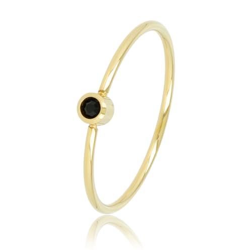 My Bendel - Bedeutung Ring Gold mit schwarzem Stein- Stylischer Ringe für Damen - Bleibt schön und Verfärbt nicht - Stapeln Ringe - mit Luxuriösen Geschenkverpackung von My Bendel