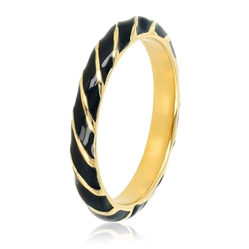 My Bendel - gestreifter Ring – für Damen – Gold – mehrere Farben - Bleibt schön und Verfärbt nicht - mit Luxuriösen Geschenkverpackung von My Bendel
