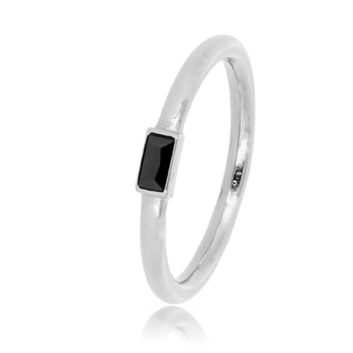 My Bendel - Silberner Aufsteckring mit kleinem schwarzen Stein von My Bendel