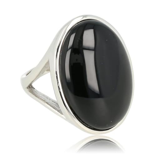 Silberner Statement-Ring mit Onyx-Edelstein- Statement-Ring für Damen mit echtem Edelstein – zum Strahlen – ein echter Hingucker – erhältlich in Silber und Gold und verschiedenen Edelsteinen Silberner Statement-Ring mit Onyx-Edelstein- Statement-Ring für Damen mit echtem Edelstein – zum Strahlen – ein echter Hingucker – erhältlich in Silber und Gold und verschiedenen Edelsteinen von My Bendel