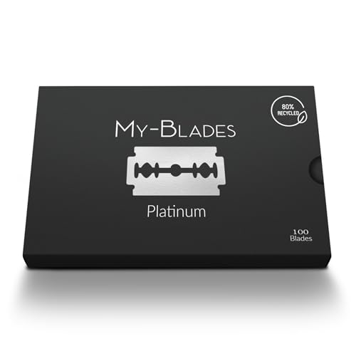 My-Blades® Platinum – 100 besonders sanfte Doppelklingen | eisgehärteter & nachhaltig produzierter Edelstahl | Rasierklingen für empfindliche Haut von My-Blades