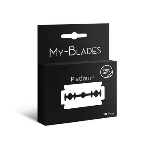My-Blades® Premium Platinum – 20 extra scharfe & sanfte Rasierklingen für Rasierhobel | eisgehärteter Edelstahl | langlebig & nachhaltig | Doppelklingen ideal für empfindliche Haut von My-Blades