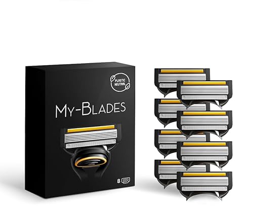 My-Blades® Rasierklingen kompatibel mit Gillette Fusion 5 – Plastikarm, Umweltfreundlich – 8 Hochwertige Ersatzklingen mit 5-fach Klinge von My-Blades