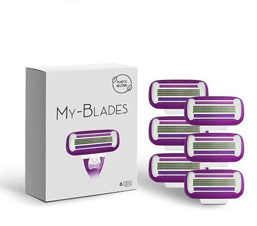 My-Blades® Rasierklingen kompatibel mit Gillette Venus, Plastikneutral Swirl und Smooth, 6 Ersatzklingen Damen mit 4-fach Klinge von My-Blades