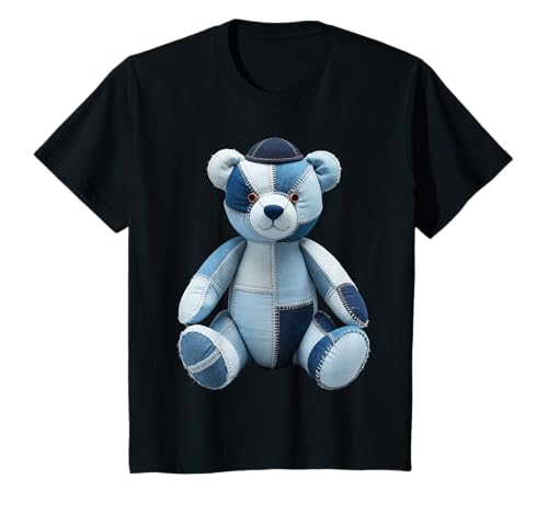 Kinder Retro Chanukkah-Bär jüdischer Junge Blau Denim Patchwork T-Shirt Kinder Retro Chanukkah-Bär jüdischer Junge Blau Denim Patchwork T-Shirt von My Blue Denim Patchwork Gifts and Apparel