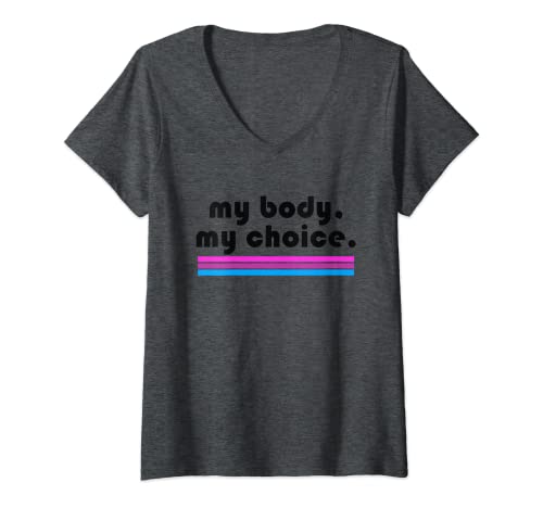 Damen My Body, My Choice Pro Choice T-Shirt mit V-Ausschnitt von My Body My Choice