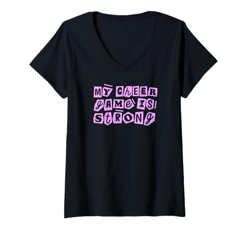 Damen My Cheer Game Is Strong - Lustiger Cheerleader T-Shirt mit V-Ausschnitt Damen My Cheer Game Is Strong - Lustiger Cheerleader T-Shirt mit V-Ausschnitt von My Cheer Game Is Strong