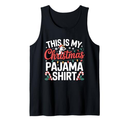 This is My Christmas Pyjama-Shirt, Baseballspieler, Herren, Jungen Tank Top von My Christmas Pajama Shirt Baseball Xmas