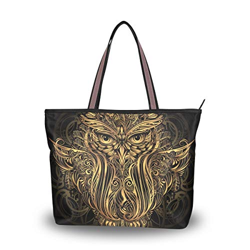 My Daily Damen-Handtasche mit Eulen-Motiv, ethnischer Stil, Mehrere (multi), Large von My Daily