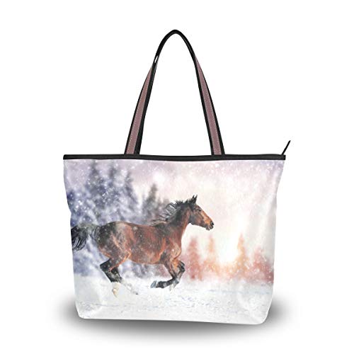 My Daily Damen Tote Schultertasche Pferd Handtasche, Mehrere (multi), Large von My Daily