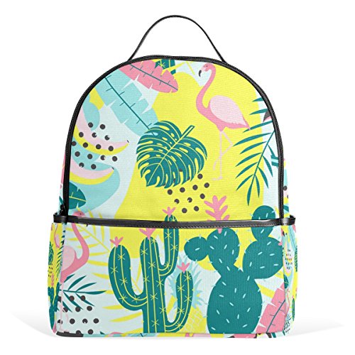 My Daily Flamingo Kaktus Rucksack für Jungen Mädchen Schule Büchertasche, Mehrfarbig, 12.6"L × 14.8"H x 5"W von My Daily