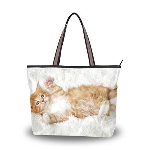 My Daily Maine Coon Damen-Handtasche mit Katzenmotiv, Mehrere (multi), Large von My Daily