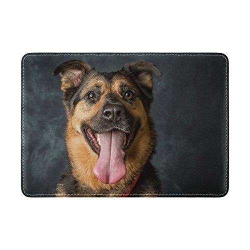 My Daily Reisepasshülle aus Leder, Motiv: Deutscher Schäferhund, Mehrfarbig, 6.5 x 4.5 inch, Slim Wallet von My Daily