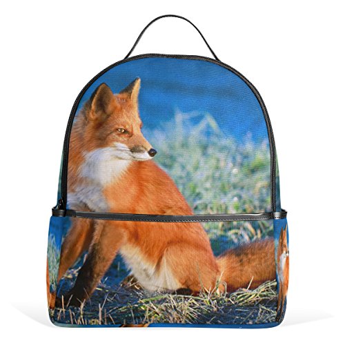 My Daily Schöner roter Fuchs Rucksack für Jungen Mädchen Schule Büchertasche, Mehrfarbig, 12.6"L × 14.8"H x 5"W, Tagesrucksack von My Daily