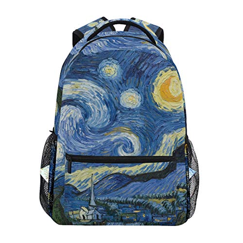 My Daily Schulrucksäcke Sternennacht Van Gogh Ölgemälde Laptop Tasche Frauen Casual Tagesrucksack Jungen Mädchen Bookbag von My Daily
