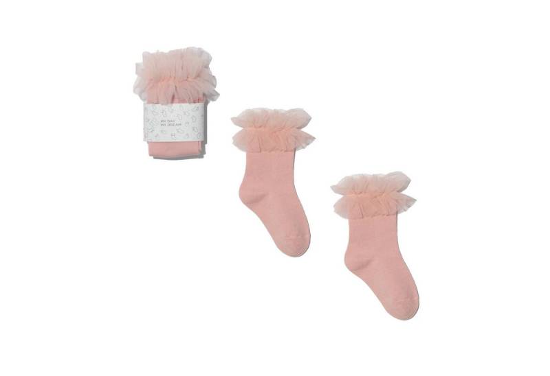 My Day My Dream Socken Kindersocken Princess mit Spitzenrand Pink 5-7 Jahre von My Day My Dream