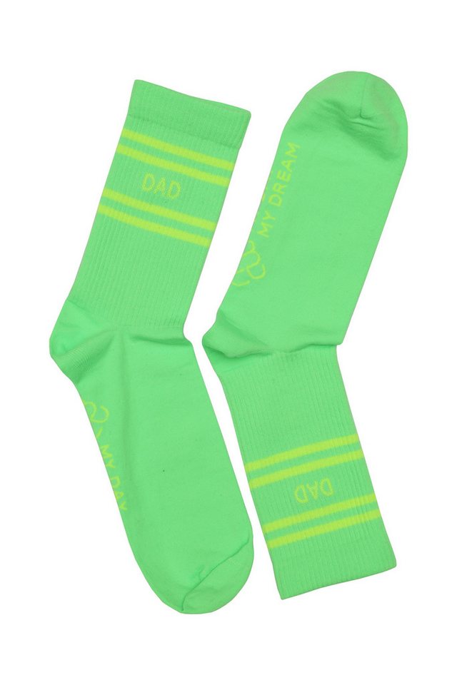 My Day My Dream Tennissocken My Day My Dream Socken Strümpfe Neon Grün Dad von My Day My Dream