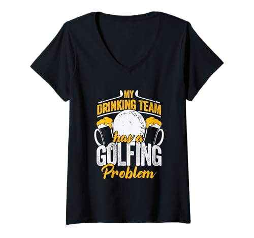 Damen Mein Trinkteam hat EIN Golfproblem T-Shirt mit V-Ausschnitt Damen Mein Trinkteam hat EIN Golfproblem T-Shirt mit V-Ausschnitt von My Drinking Team Has A Golfing Problem Apparel