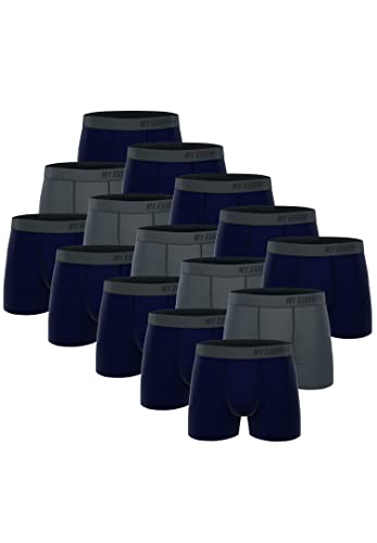 My Essential Clothing 15 er Pack Basic Boxershorts Cotton Bio Herren Shorts Unterwäsche MYE1BCX3, Farbe:Navy, Bekleidungsgröße:L von My Essential Clothing