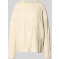 My Essential Wardrobe Oversized Strickpullover mit gerippten Abschlüssen Modell 'Will' in Offwhite, Größe L von My Essential Wardrobe