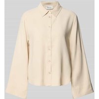 My Essential Wardrobe Regular Fit Bluse mit durchgehender Knopfleiste Modell 'Cadiz' in Sand, Größe 38 von My Essential Wardrobe