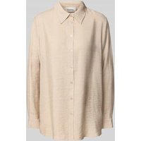 My Essential Wardrobe Regular Fit Hemdbluse in Crinkle-Optik Modell 'Kelly' in Beige, Größe 38 von My Essential Wardrobe