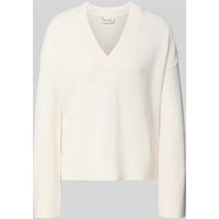 My Essential Wardrobe Strickpullover mit V-Ausschnitt in Offwhite, Größe XL von My Essential Wardrobe