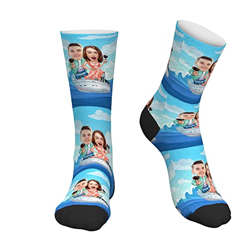 Personalisiert Gesicht Socken Foto bedrucken Valentinstag, Kuschelsocken 39-42 Bild funny lustig Geschenk für Liebespaar männer Damen Freund Freundin von My Face Socks