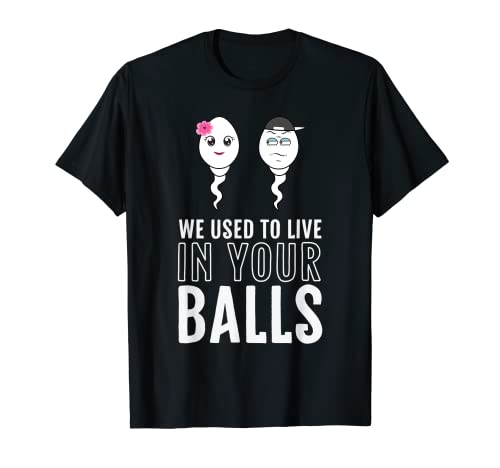 We Used To Live In Your Balls Vatertag 1 Junge 1 Mädchen Sperma T-Shirt We Used To Live In Your Balls Vatertag 1 Junge 1 Mädchen Sperma T-Shirt von My Fathers Day Tee