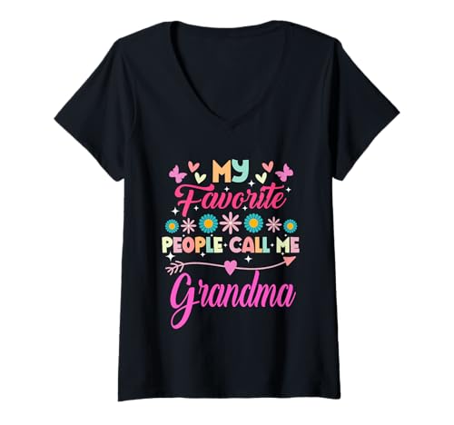 Damen Meine Lieblingsleute nennen Mich Oma Lustiger Muttertag T-Shirt mit V-Ausschnitt Damen Meine Lieblingsleute nennen Mich Oma Lustiger Muttertag T-Shirt mit V-Ausschnitt von My Favorite People Call Me Grandma For Women