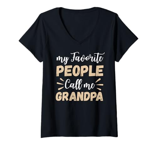 Damen Opa Liebe Großvater Spruch Opa T-Shirt mit V-Ausschnitt Damen Opa Liebe Großvater Spruch Opa T-Shirt mit V-Ausschnitt von My Favorite People Call Me Grandpa