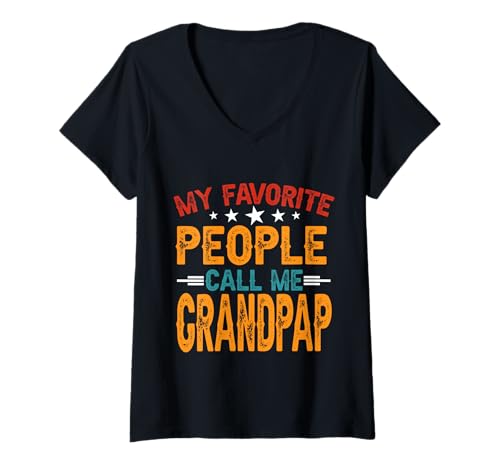 Damen Meine Lieblingsleute nennen mich Opa Lustiger Vatertagsvater T-Shirt mit V-Ausschnitt Damen Meine Lieblingsleute nennen mich Opa Lustiger Vatertagsvater T-Shirt mit V-Ausschnitt von My Favorite People Call Me Grandpap Father Day