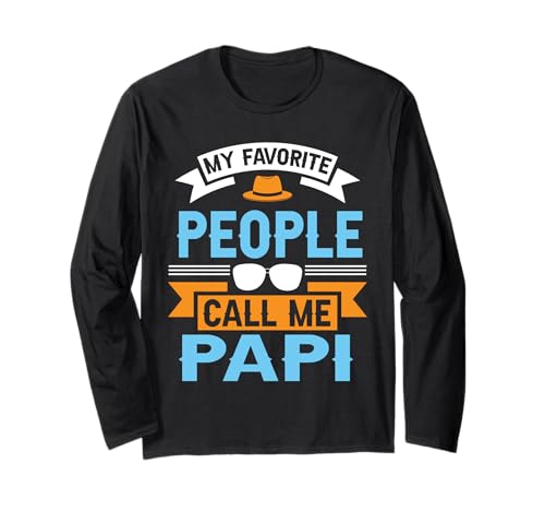 Meine Lieblingsleute nennen mich Papi Lustiger Vatertags-Vater für Herren Langarmshirt von My Favorite People Call Me Papi Funny Father Day