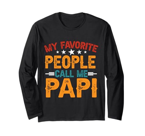 Meine Lieblingsleute nennen mich Papi Lustiger Vatertags-Vater für Herren Langarmshirt von My Favorite People Call Me Papi Funny Father Day