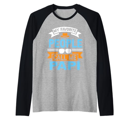 Meine Lieblingsleute nennen mich Papi Lustiger Vatertags-Vater für Herren Raglan von My Favorite People Call Me Papi Funny Father Day
